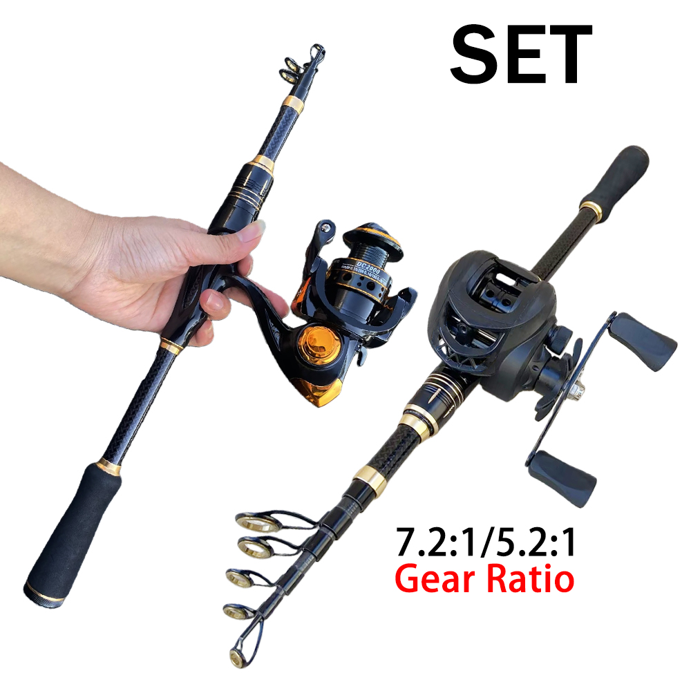 Spincast Reel - Fishing Tackle Combination Short Fishing Rod