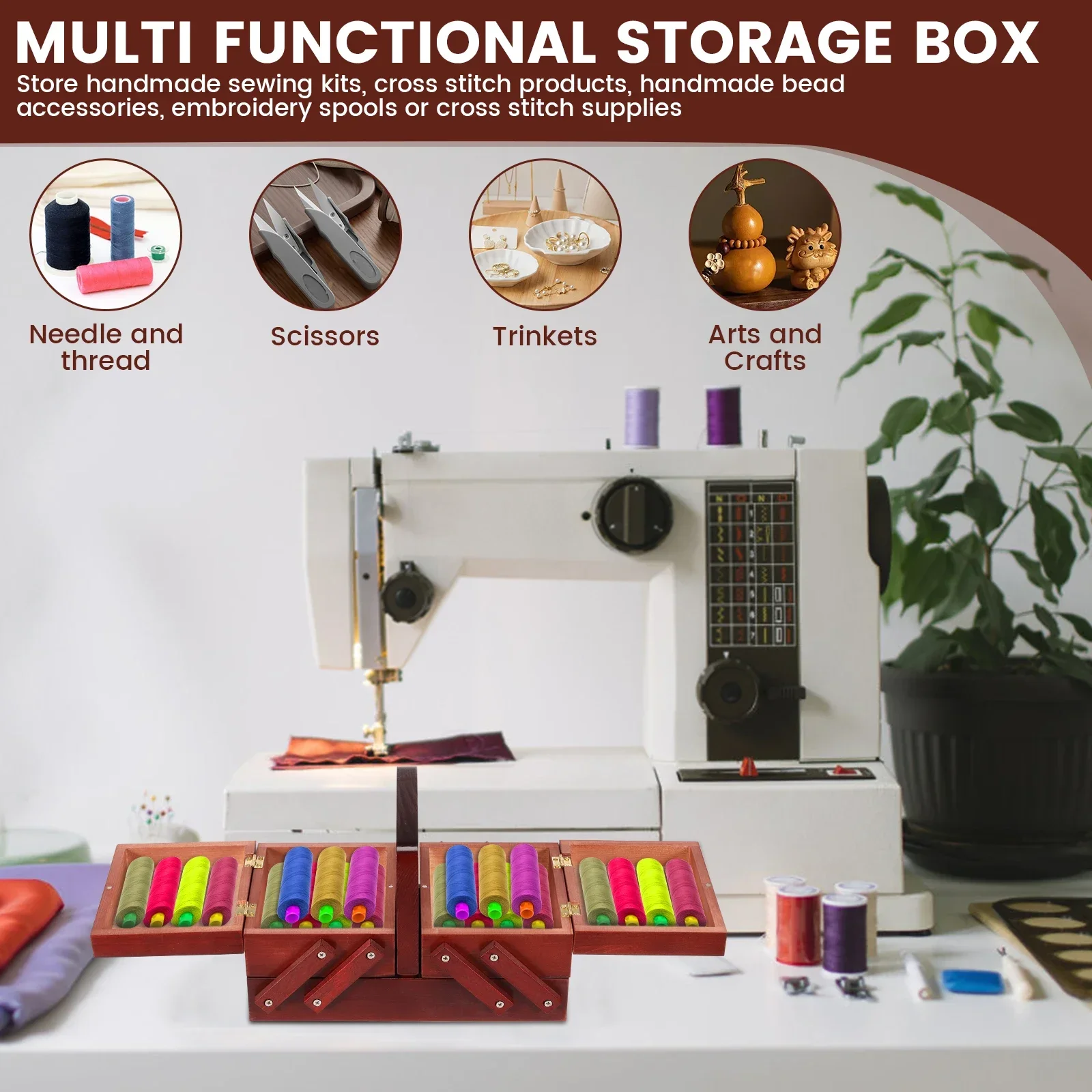Expandable Sewing Thread Box W - Reel Handle ulasan dan harga