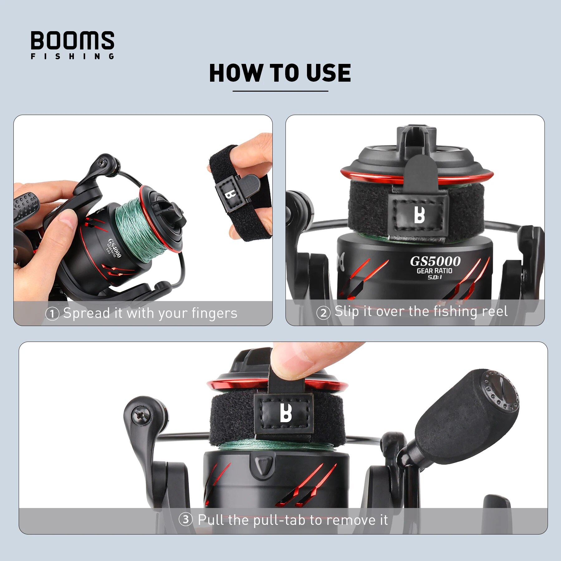 Booms Fishing SB1 4Pcs Spinnin - Reel Cover ulasan dan harga